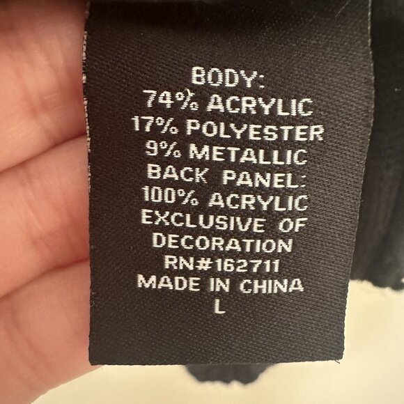 SOLD Ugly Christmas Sweater Flamingo Women L Pullover Feather Embroidered 3D Be - Picture 8 of 9